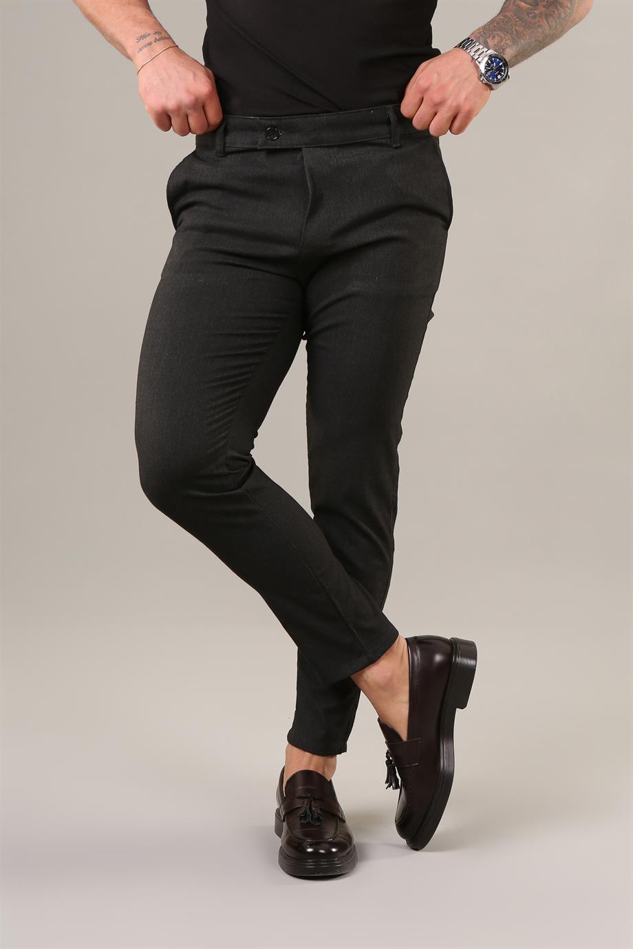 Siyah Slim Fit Kumaş Pantolon ZM