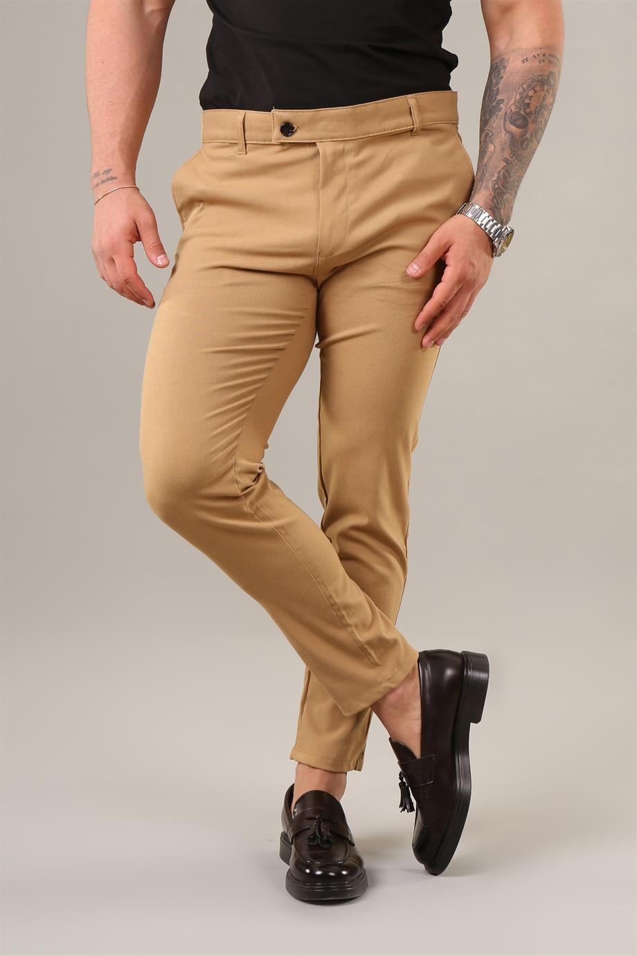 Taba Slim Fit Kumaş Pantolon ZM