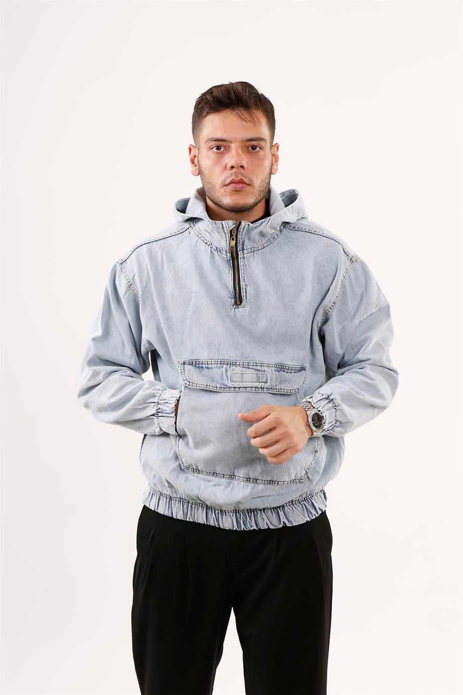 MONT & CEKETBuzmavi Kanguru Cep Kot Sweatshirt VMS