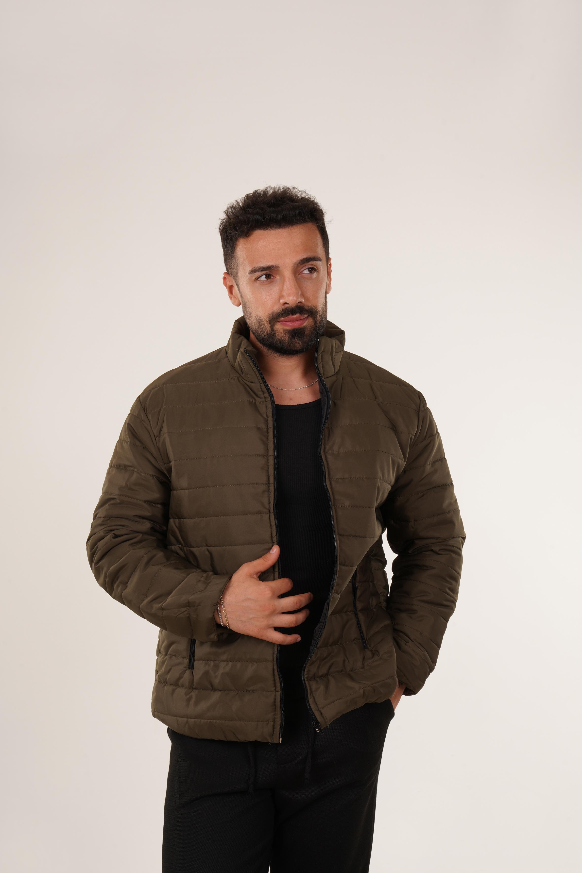 MONTHaki Düz Klasik Dikişli Mont