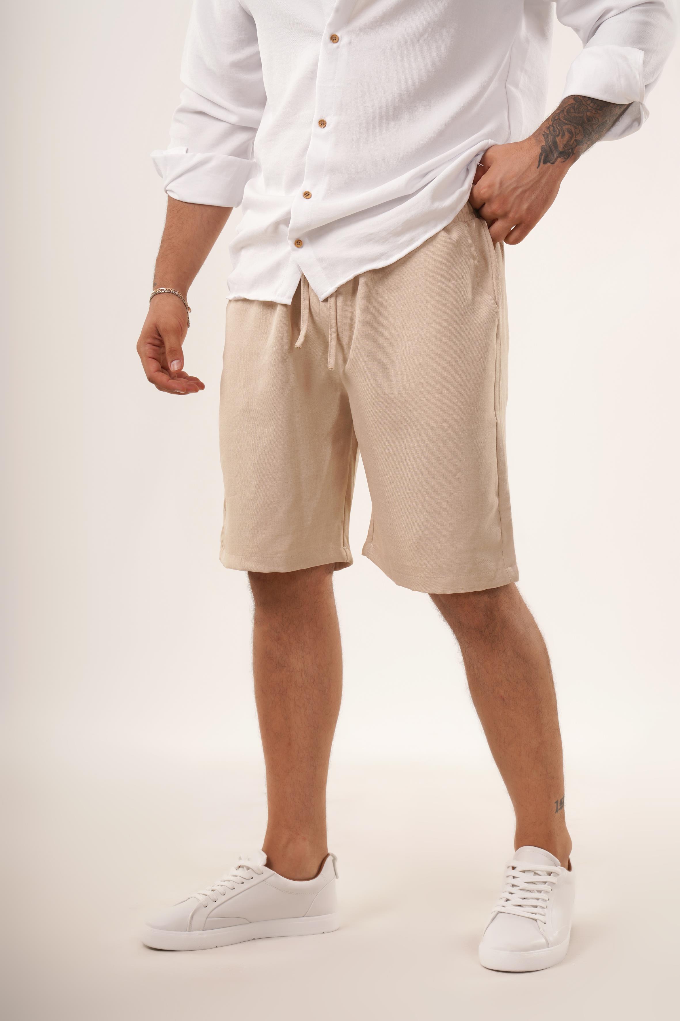 ŞORTBej Keten Şort KNG