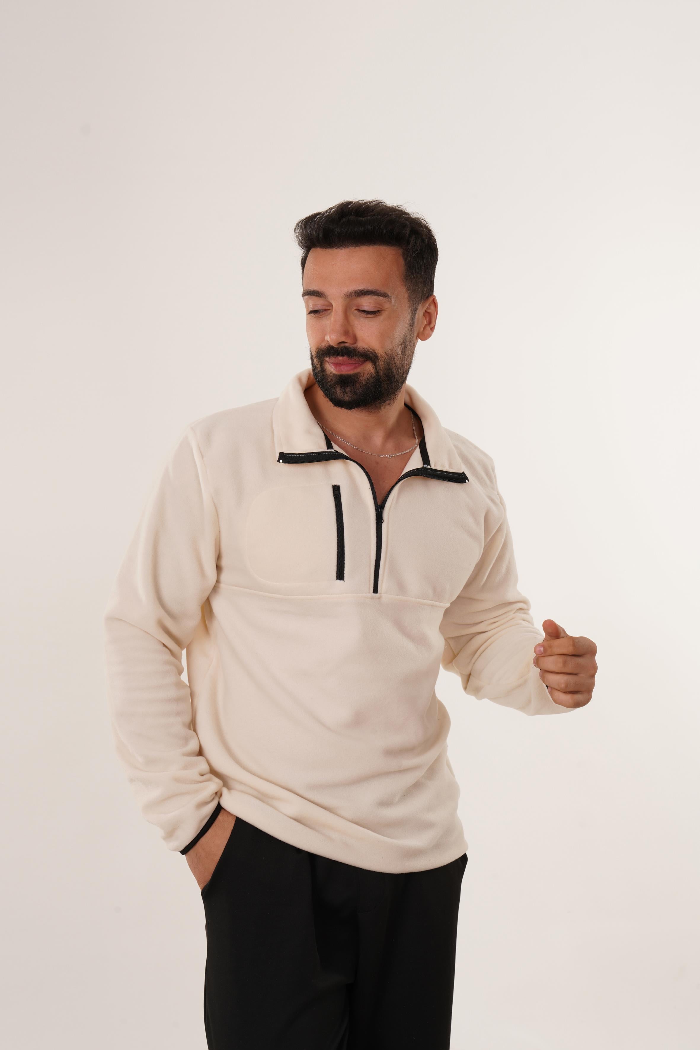 SweatBej Göğüs Cepli Polar