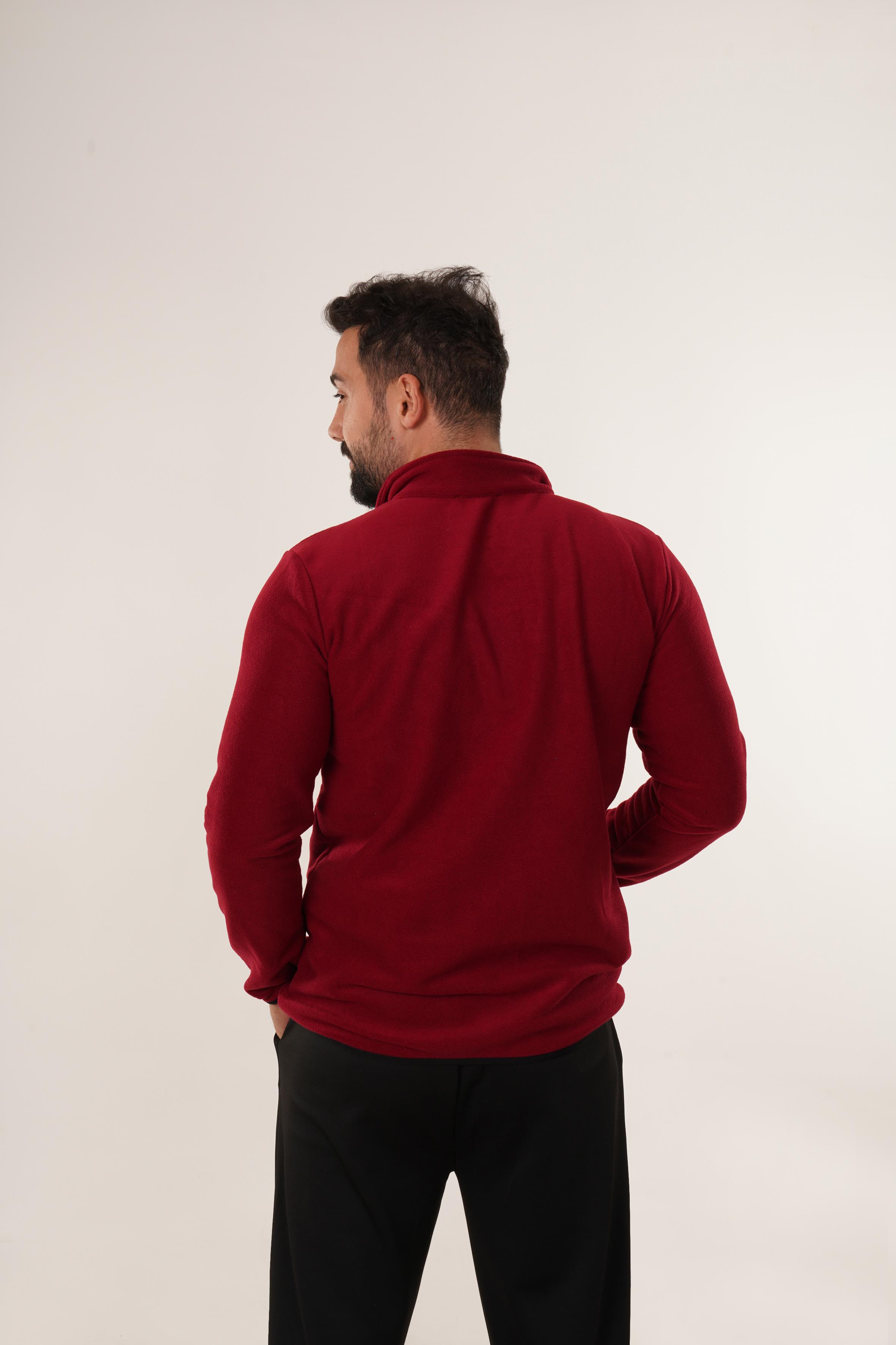 SweatBordo Göğüs Cepli Polar
