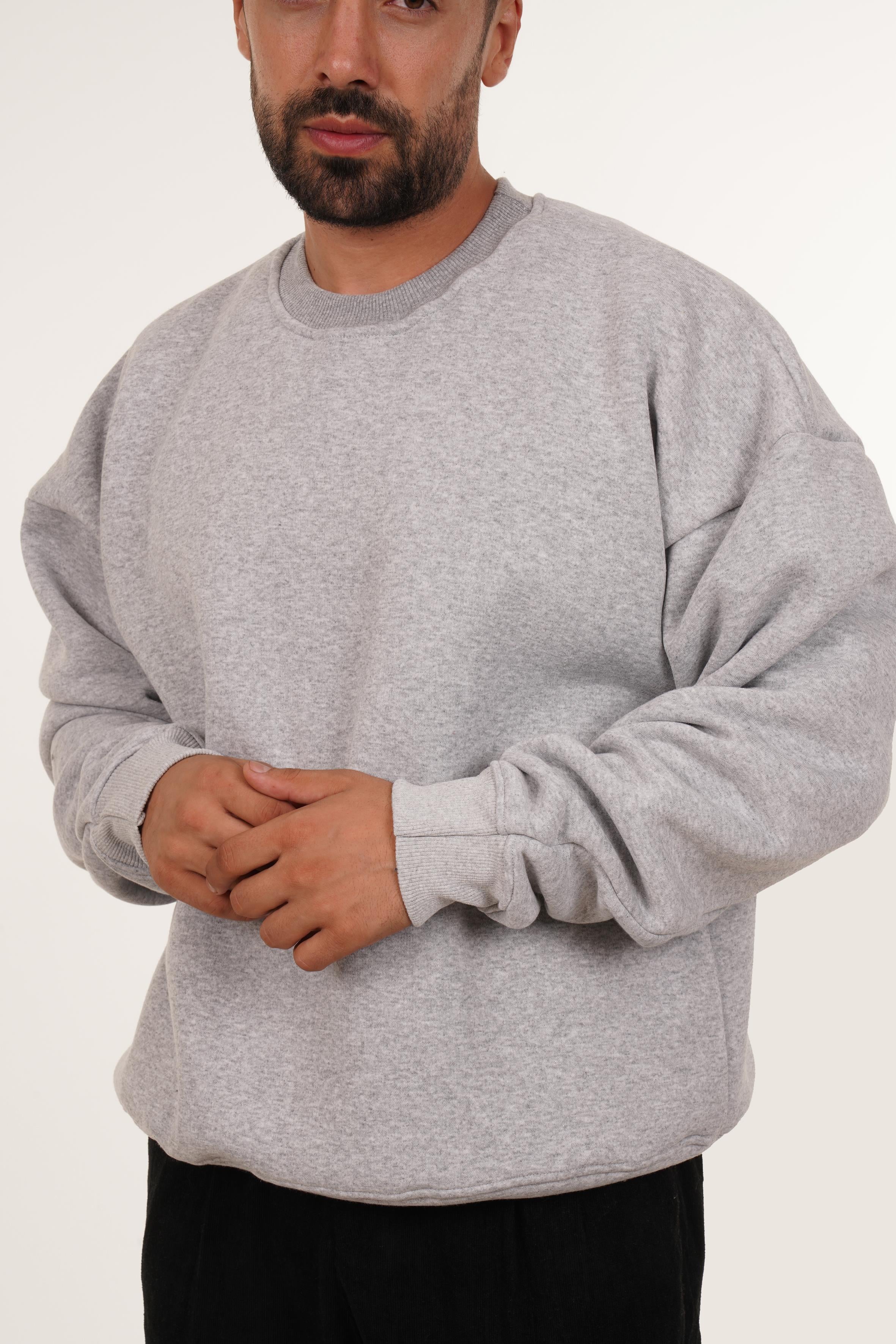 SweatGri 3 iplik Oversize Bisiklet Yaka SC