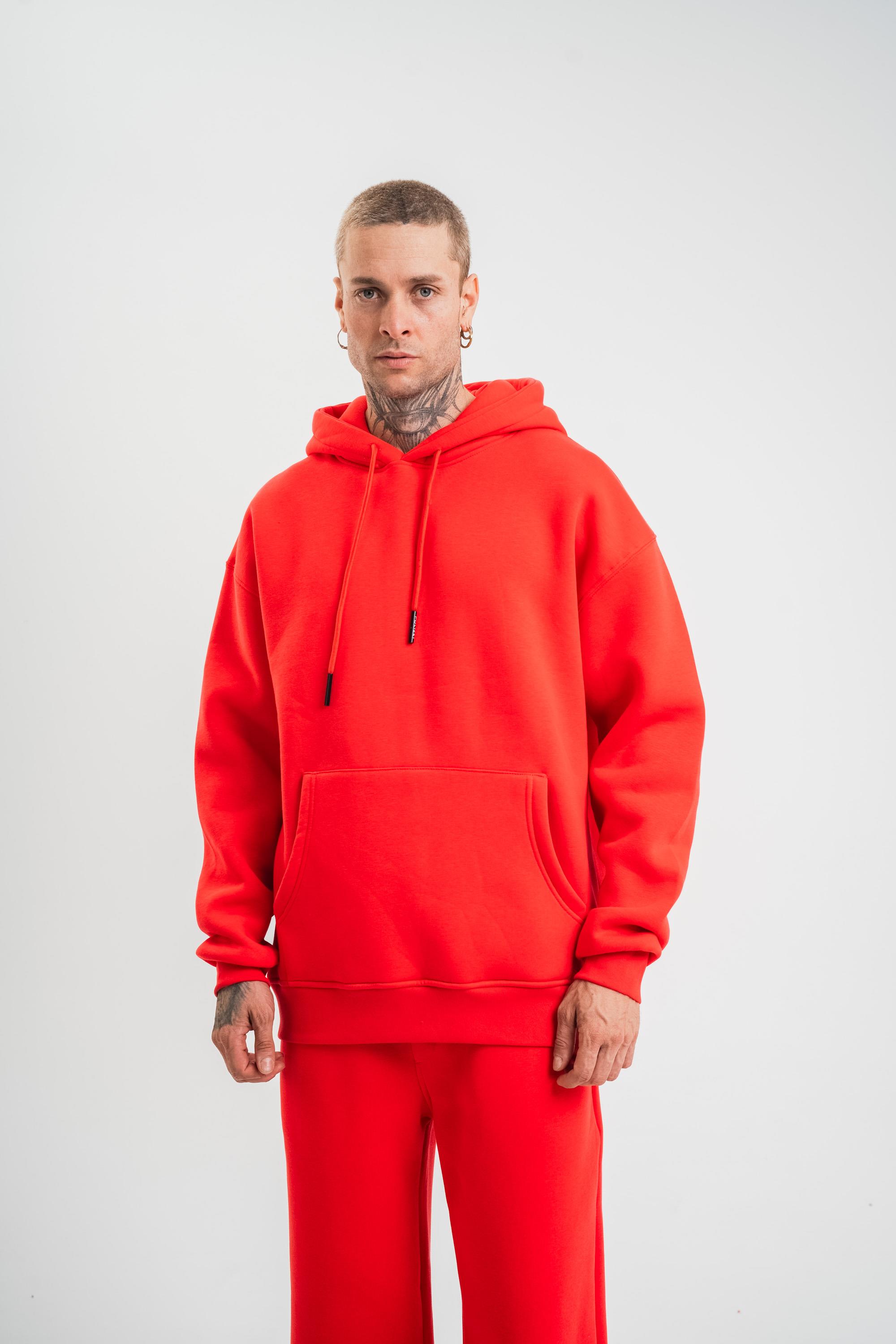 SweatNarçiçeği 3 İplik Düz Kapşonlu Sweatshirt PLZ