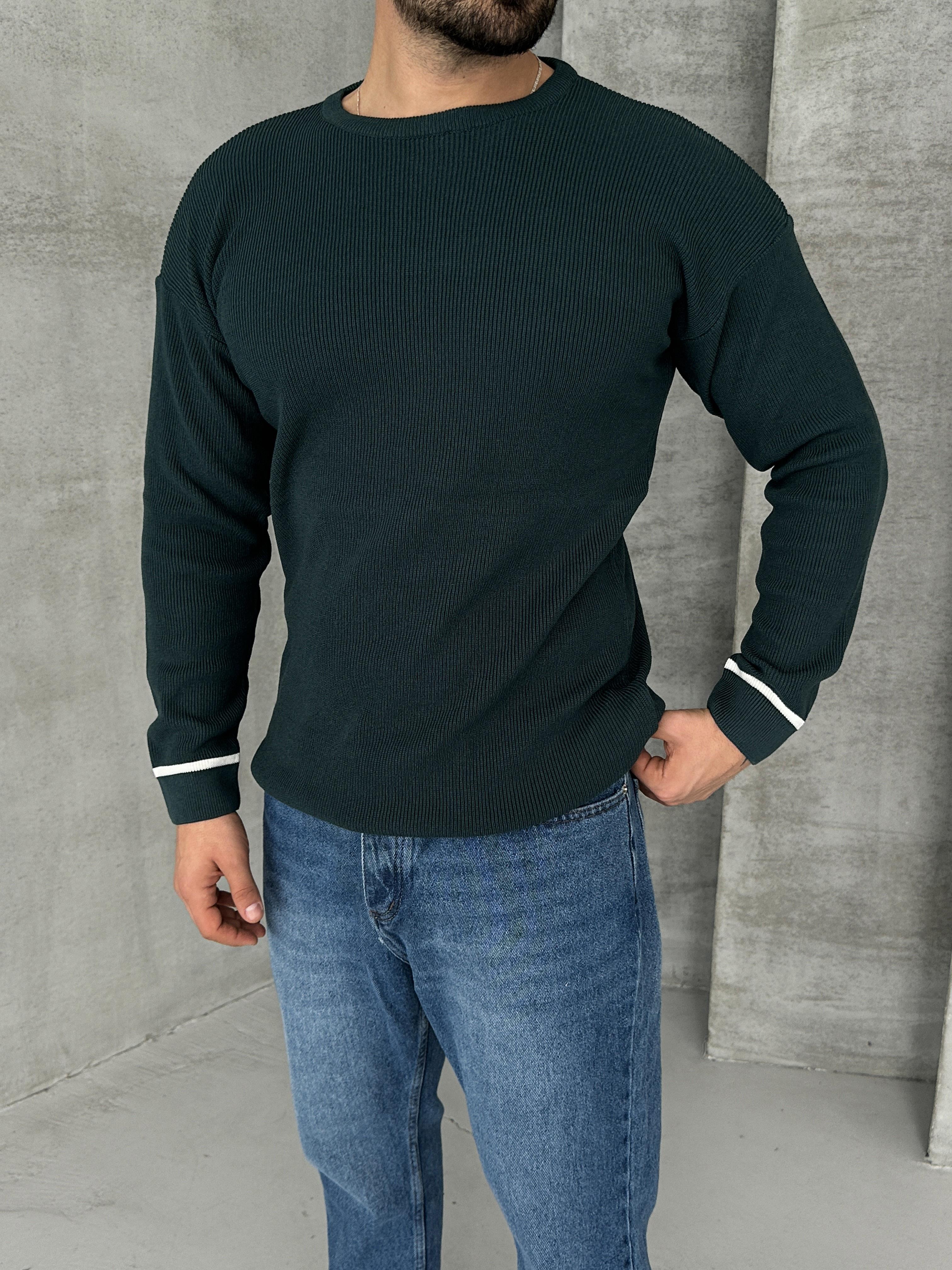 SweatPetrol Fitillİ Uzun Kol Triko 7187