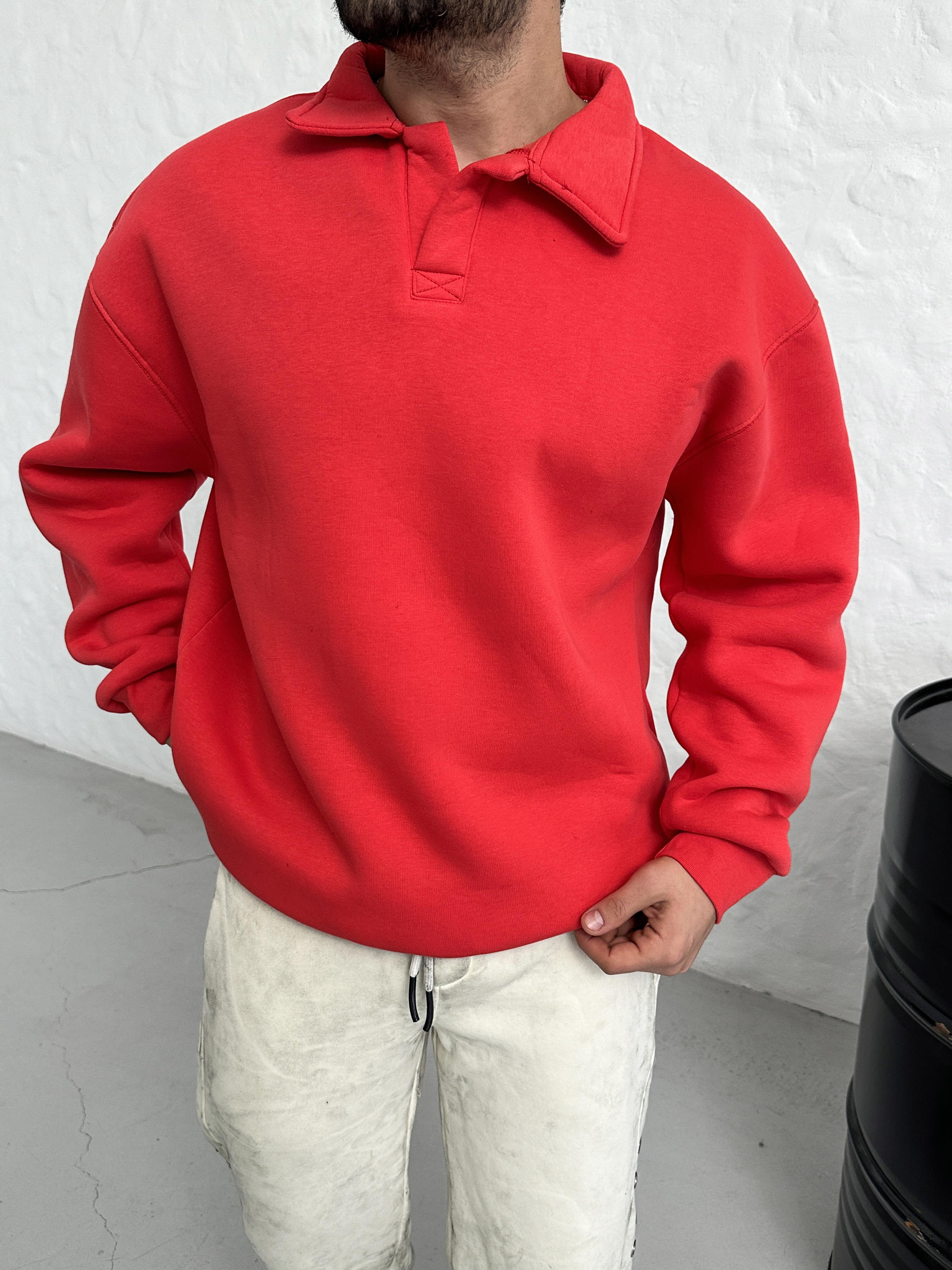 SWEATSHİRTNarçiçeği 3 İplik Oversize Polo yaka PLZ
