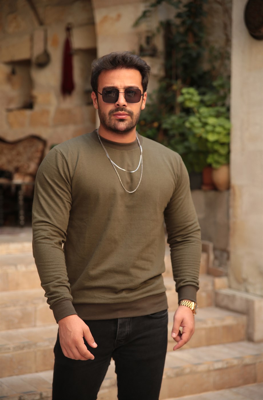 SWEATSHİRTUnisex 2 İplik Haki Sweatshirt 