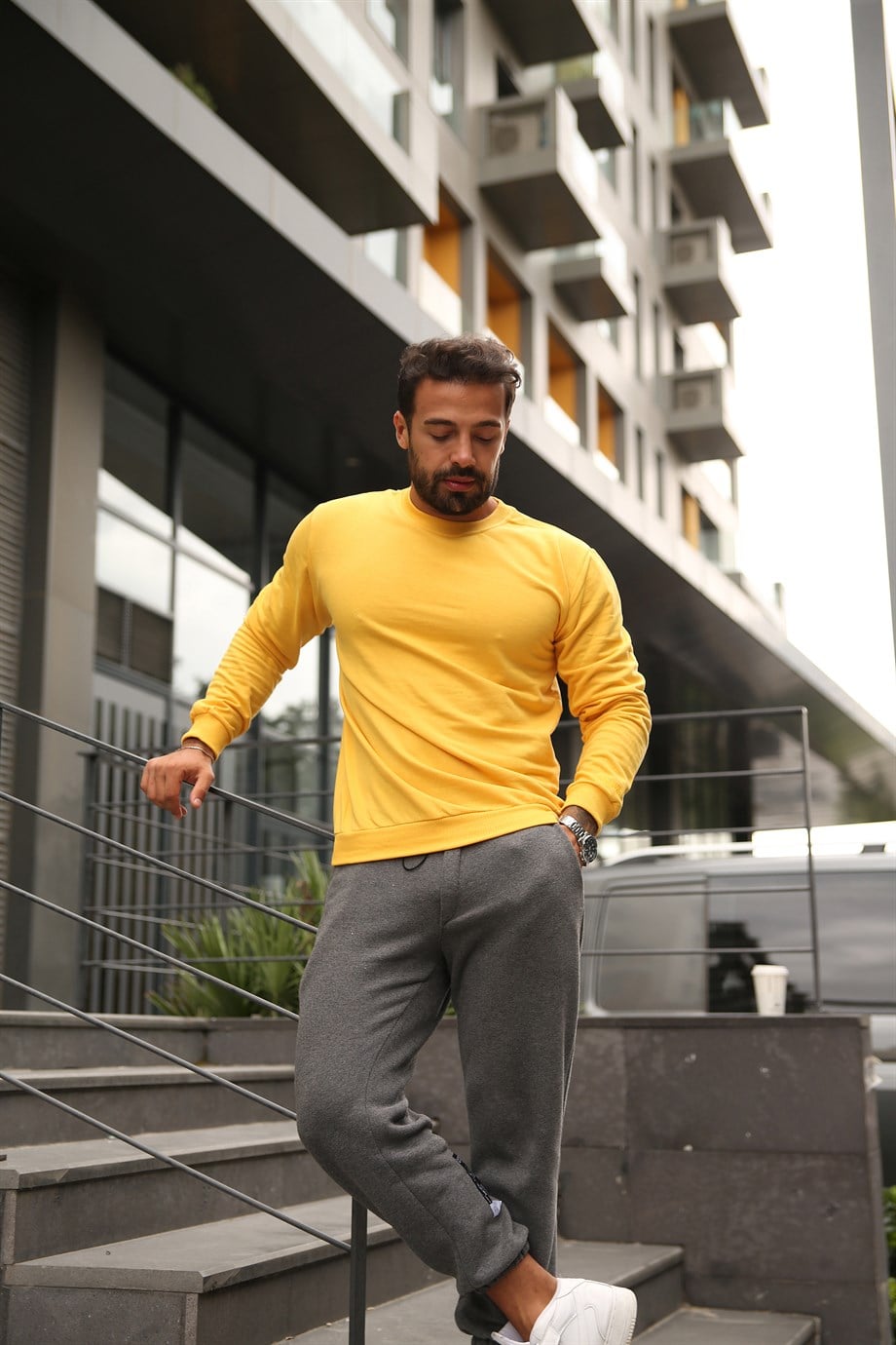 SWEATUnisex 2 İplik Sarı Sweatshirt 