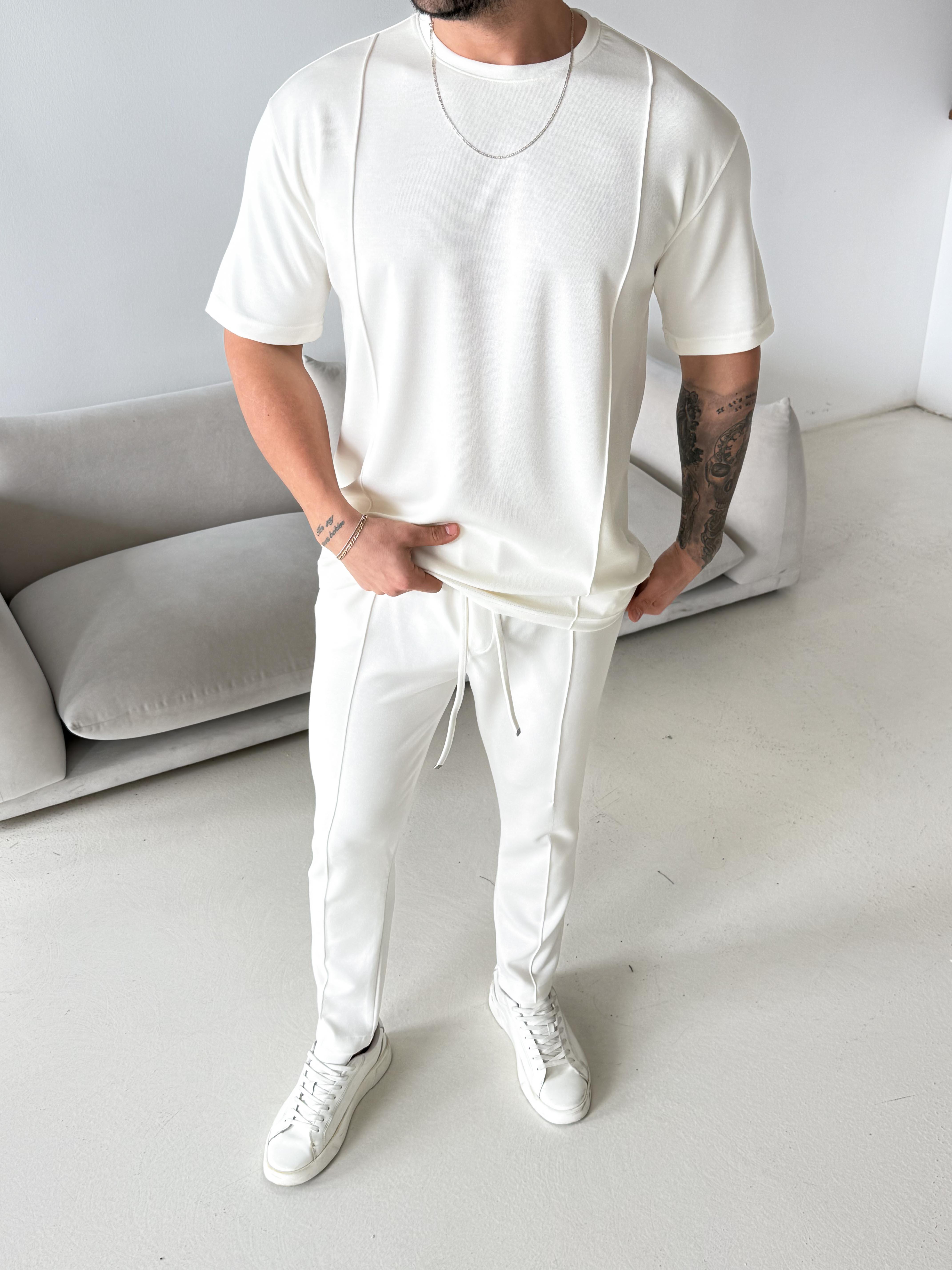 T-SHİRTBeyaz Çimalı Oysho Regular Fit Tişört LNS 37099