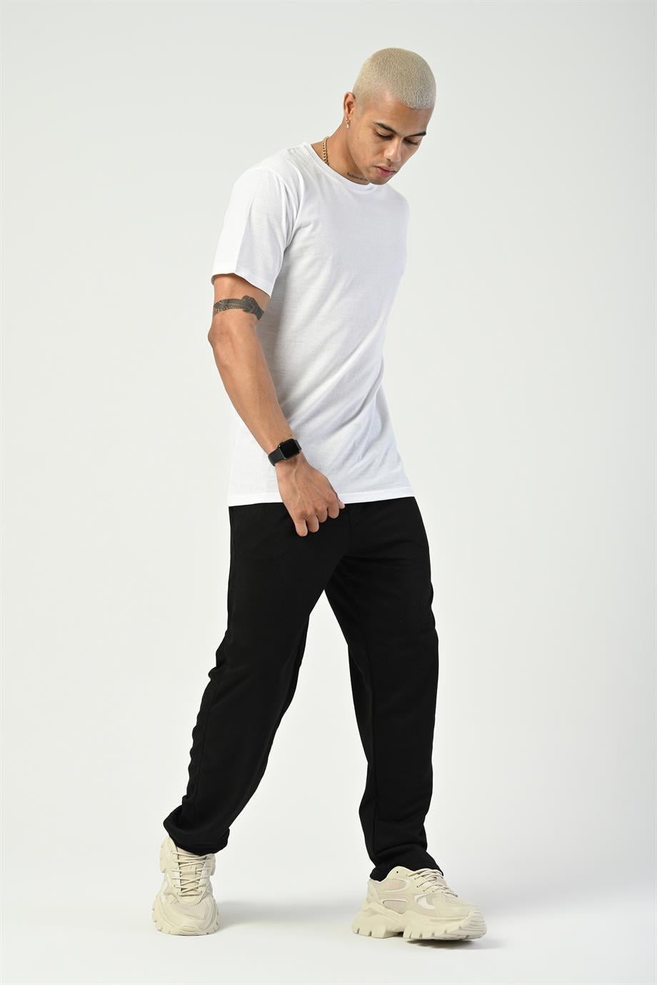Beyaz Düz Suprem Basic T-SHIRT SC