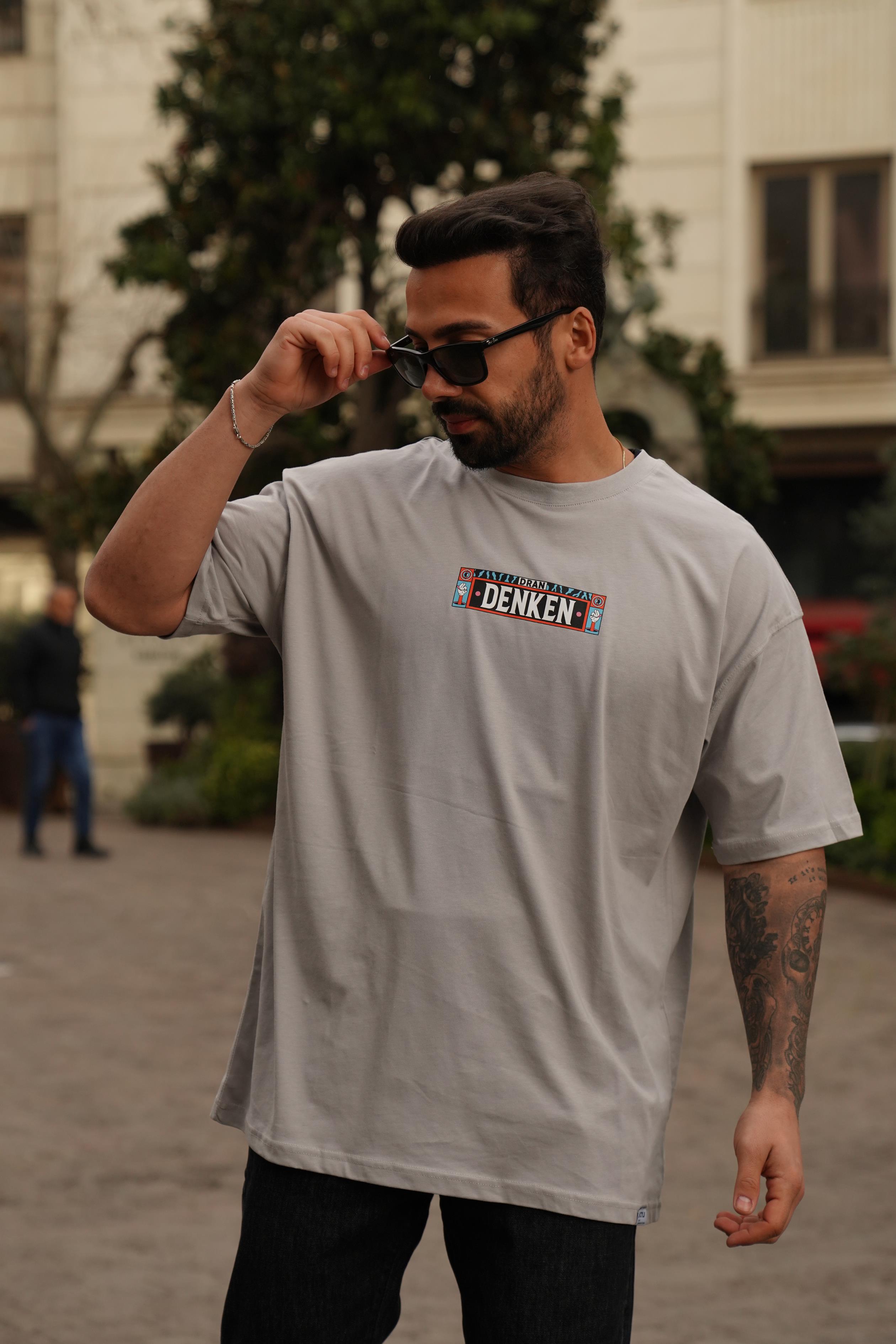 T-SHİRTBoyamagri Denken Sırt Baskılı Oversize T-Shirt JC