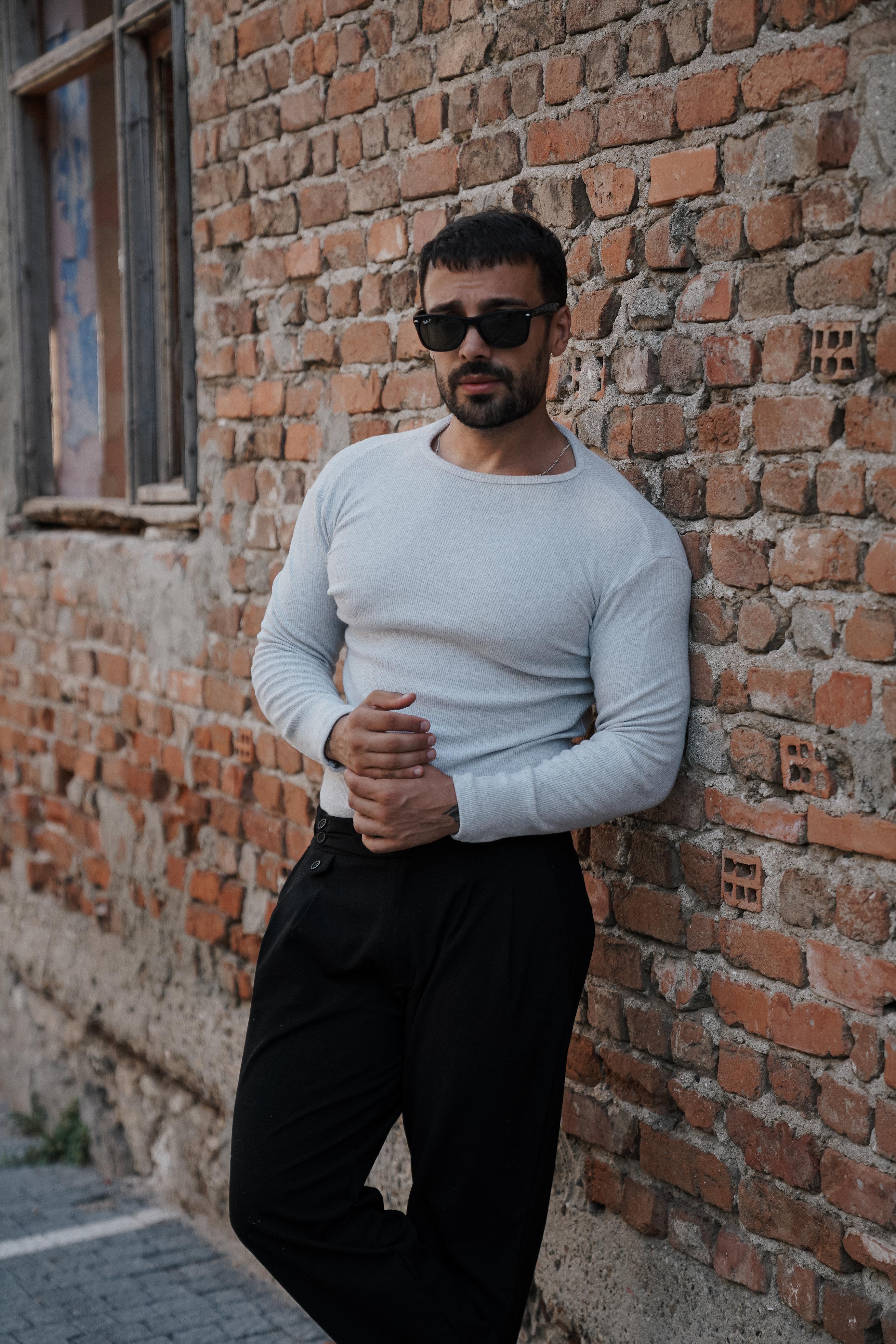 T-SHİRTGRİ Selanik kaşkorse bisiklet yaka SC