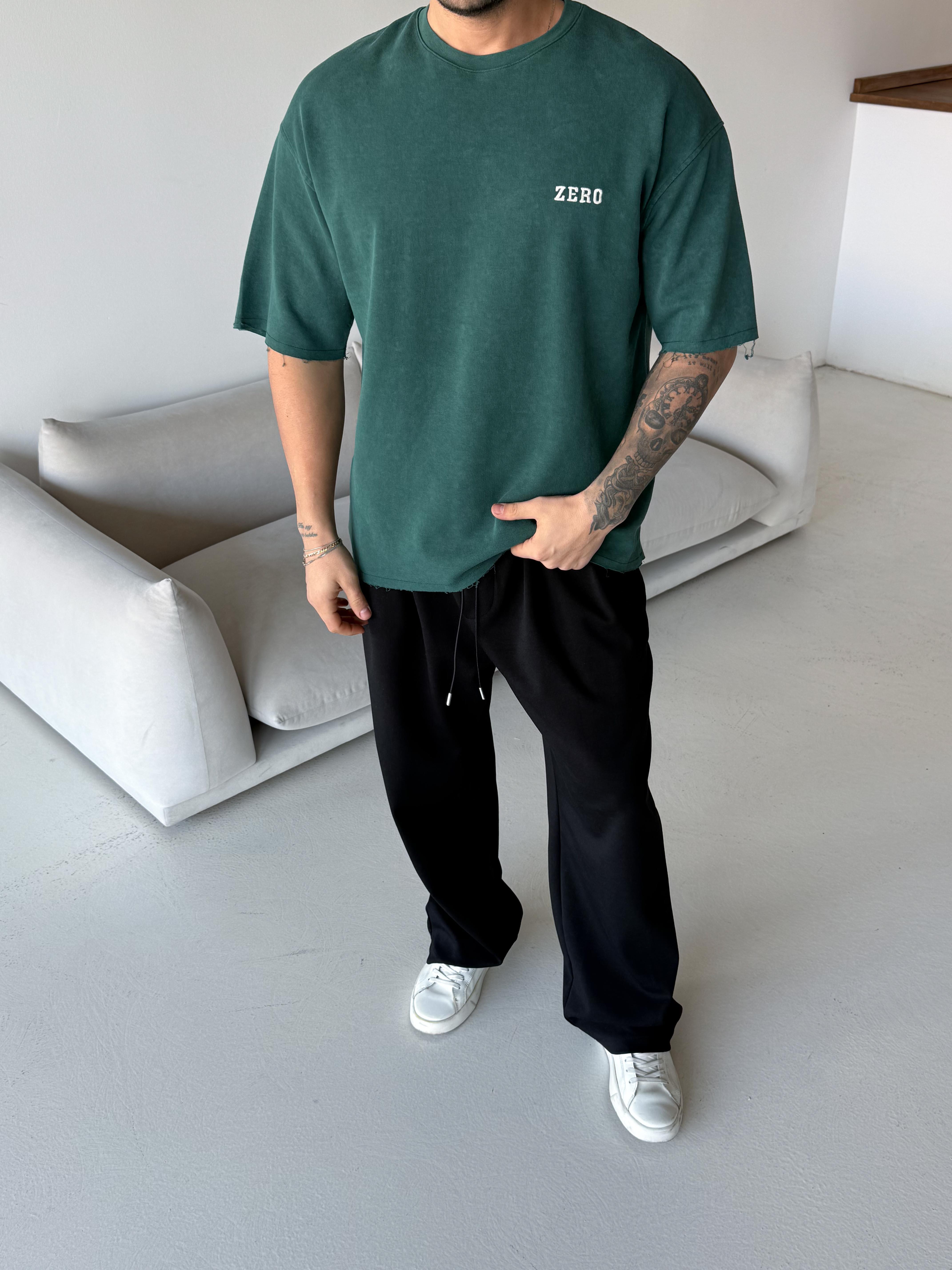 T-SHİRTHaki Zero Nakış yıkamalı tişört ESNT 71145