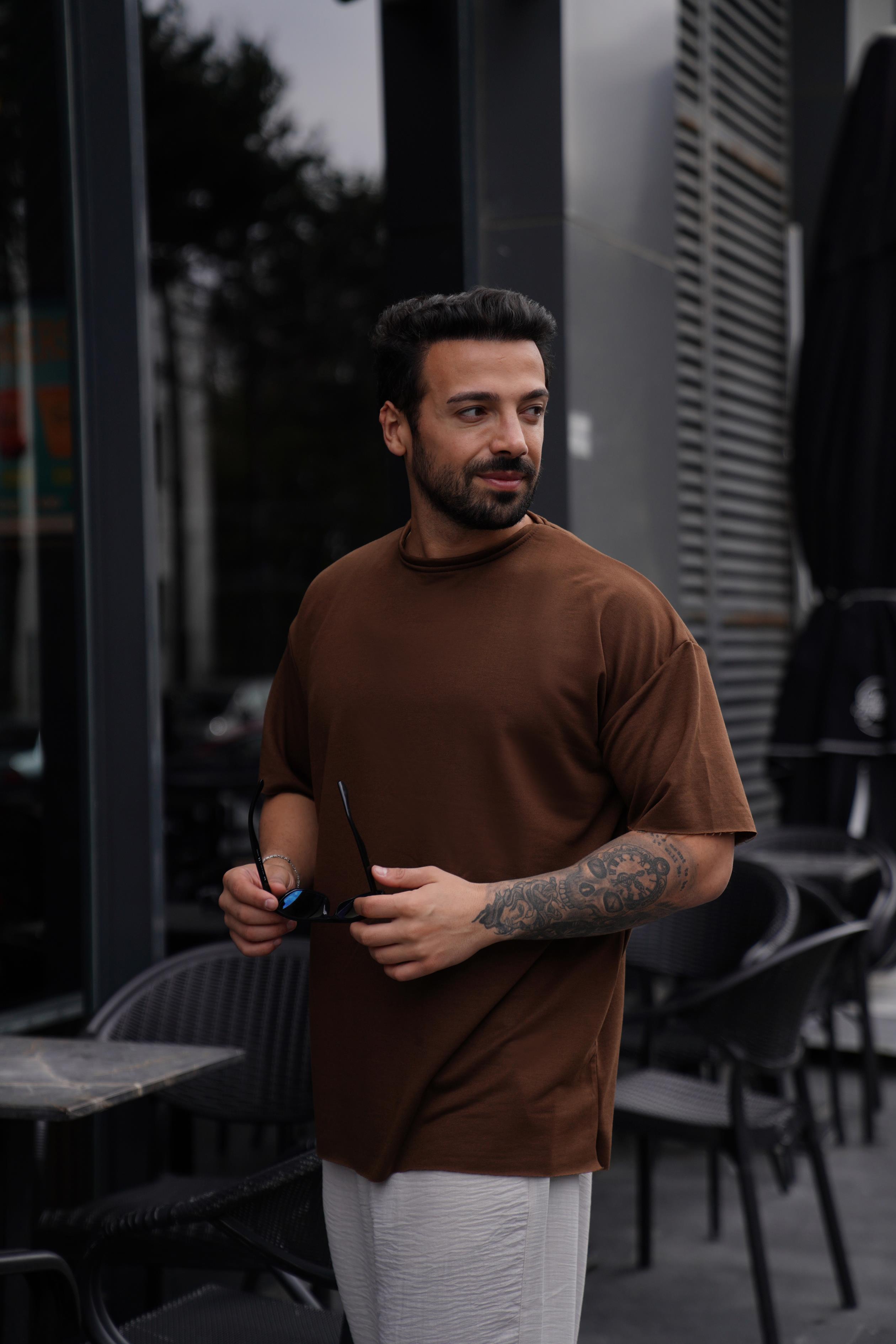 Kahve Pis Kesim Oversize TK 1002