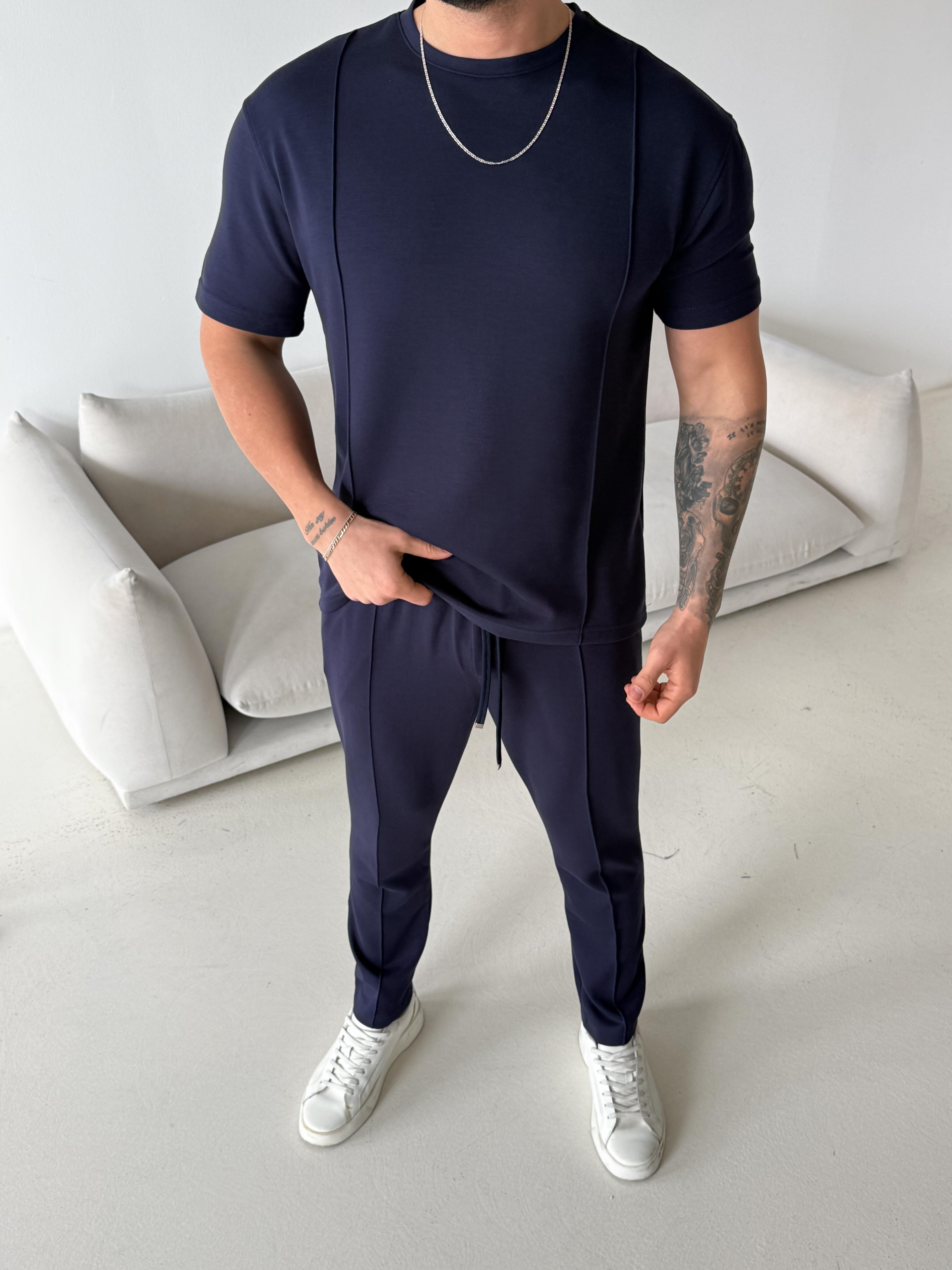 T-SHİRTLacivert Çimalı Oysho Regular Fit Tişört LNS 37099