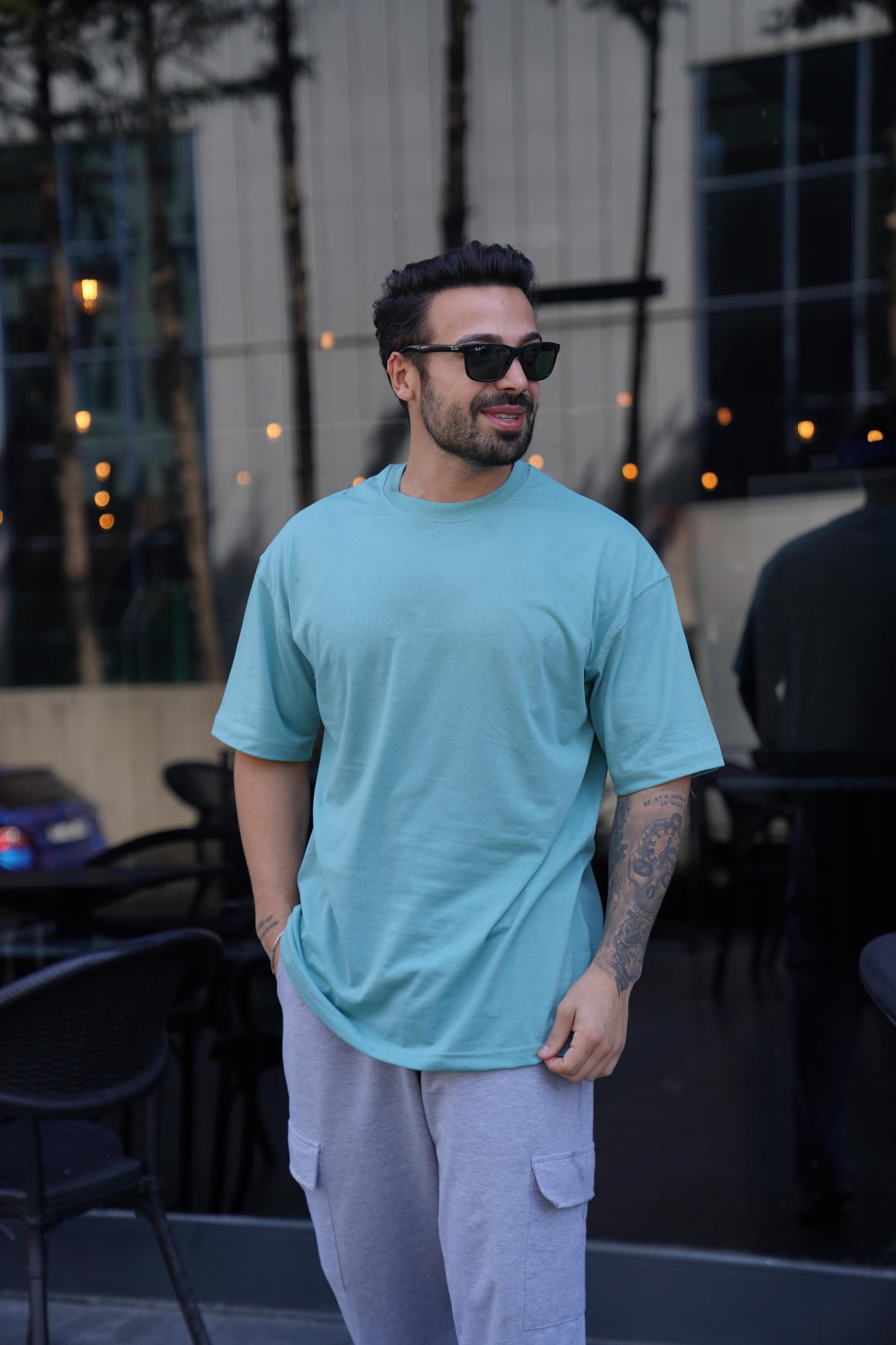 T-SHİRTMind Düz Oversize Ribanalı Penye VSK