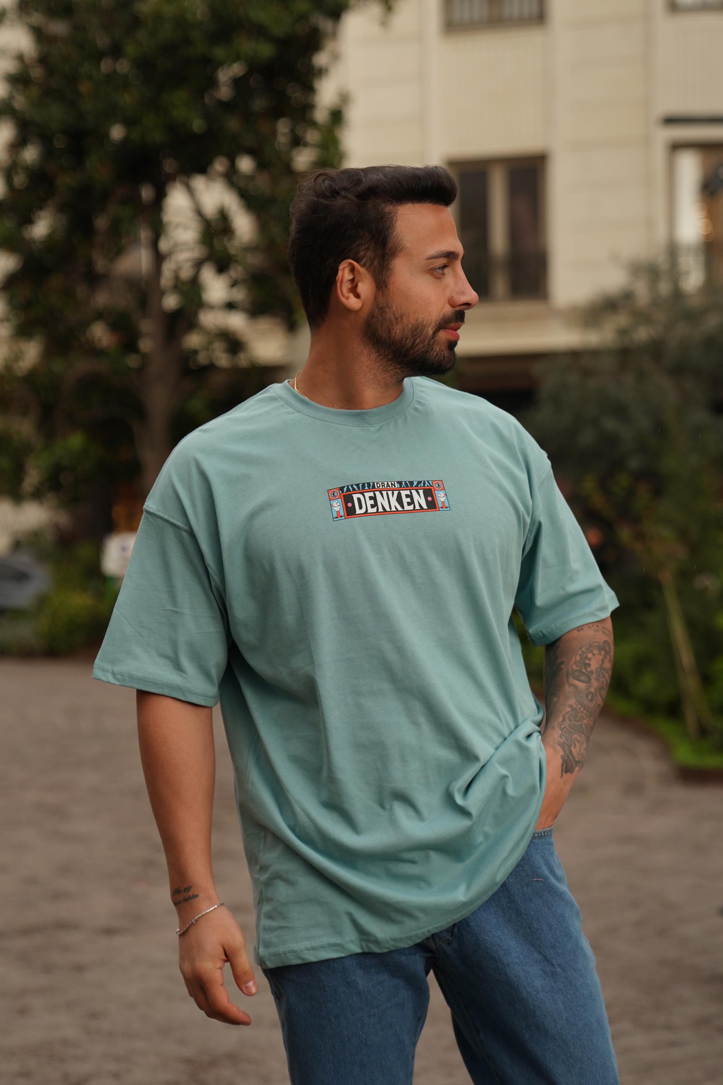 T-SHİRTMint Denken Sırt Baskılı Oversize T-Shirt JC