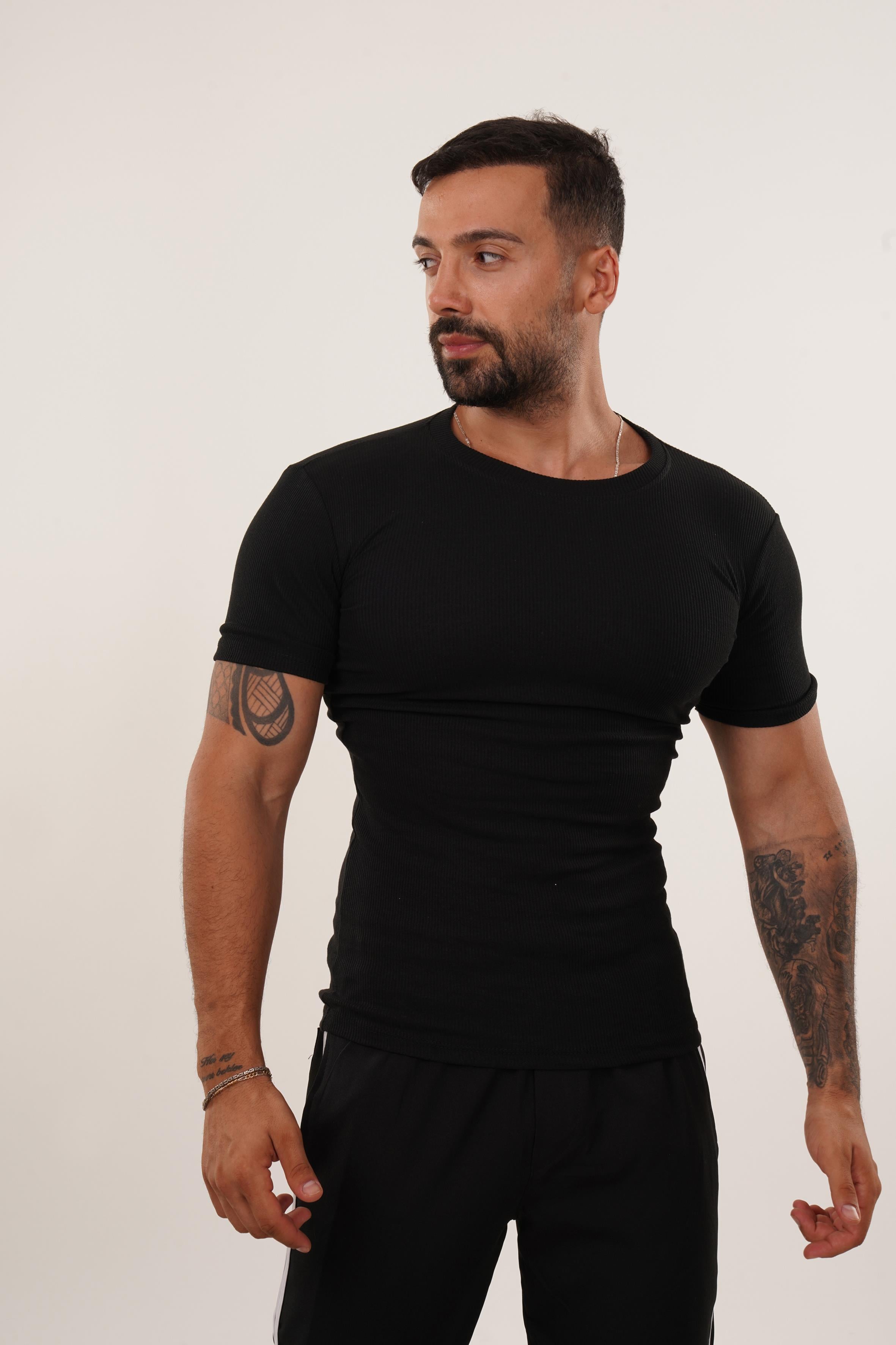 T-SHİRTSiyah Kaşkorse T-SHİRT FİYAT PERFORMANS ÜRÜNÜ