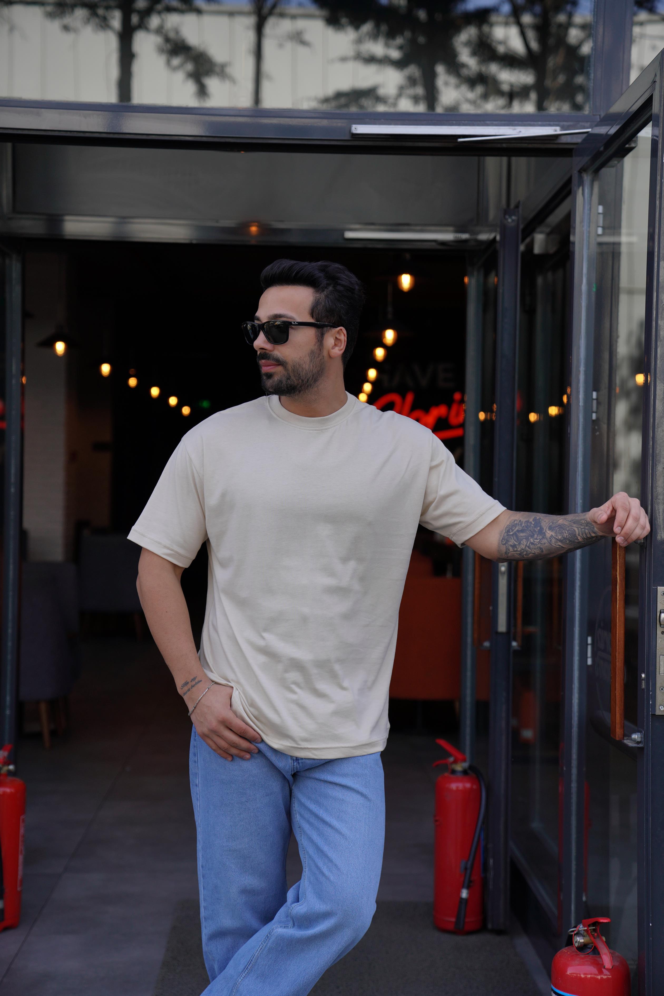 T-SHİRTTaş Compak Düz Oversize T-Shirt SNZ