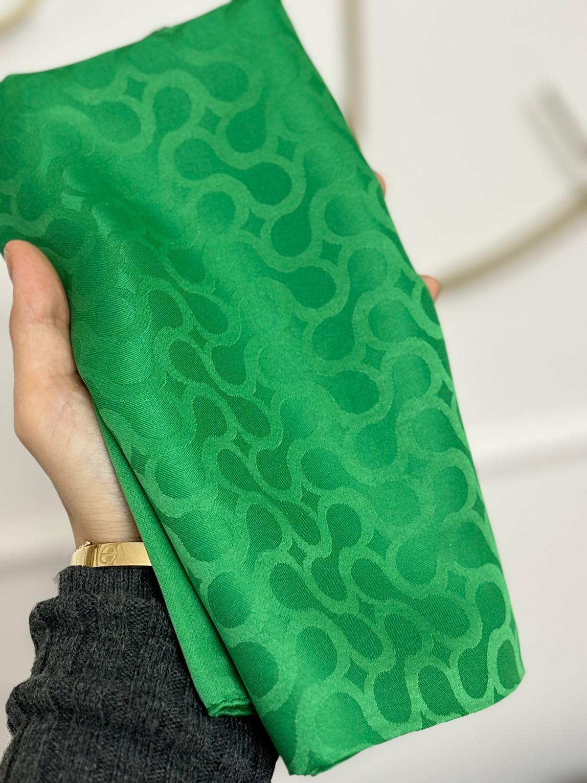 Bloom Desen Jakar Şal Benetton Yeşili