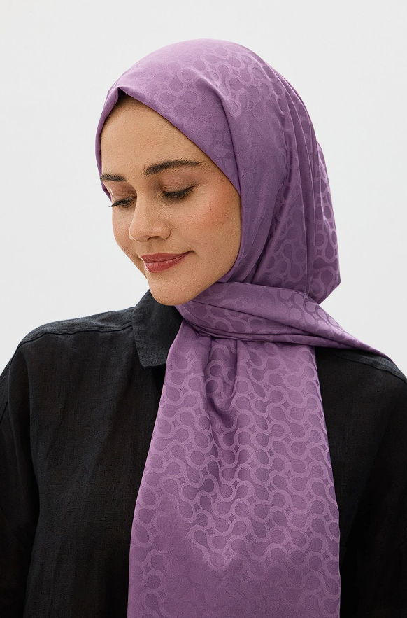 Bloom Desen Jakar Şal Menekşe