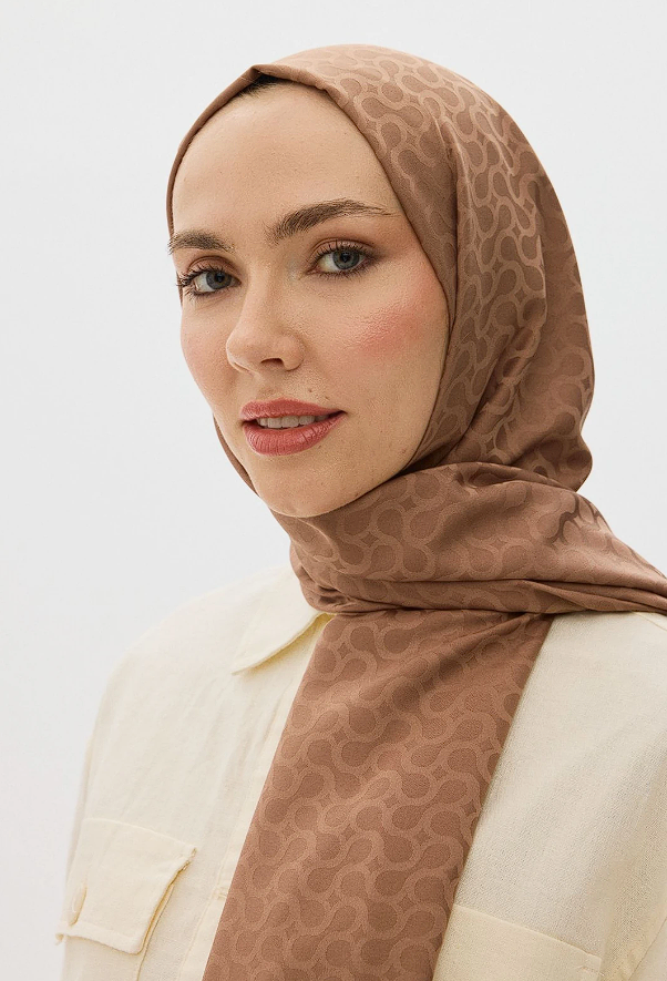Bloom Desen Jakar Şal Vizon