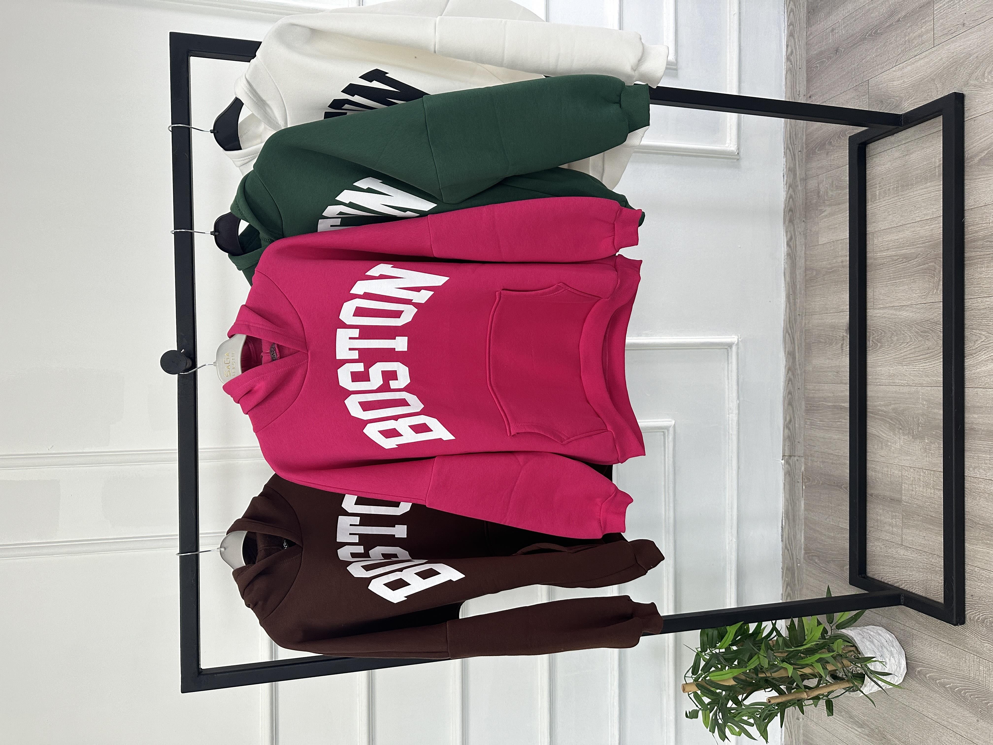 BOSTON Sweatshirt Kapşonlu PEMBE