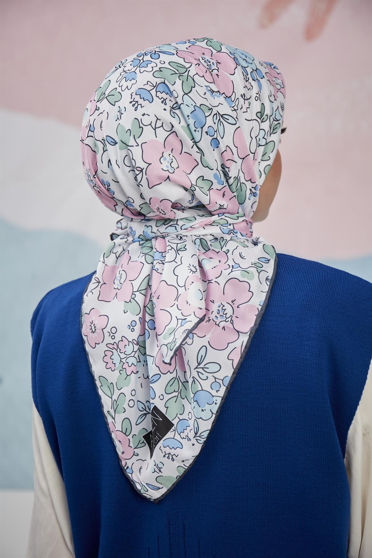 Twill Eşarp Doisy Desen Pembe