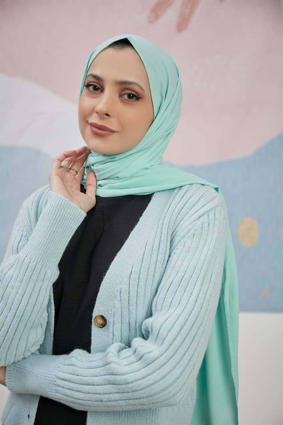 Medine İpeği Şal Su Yeşili