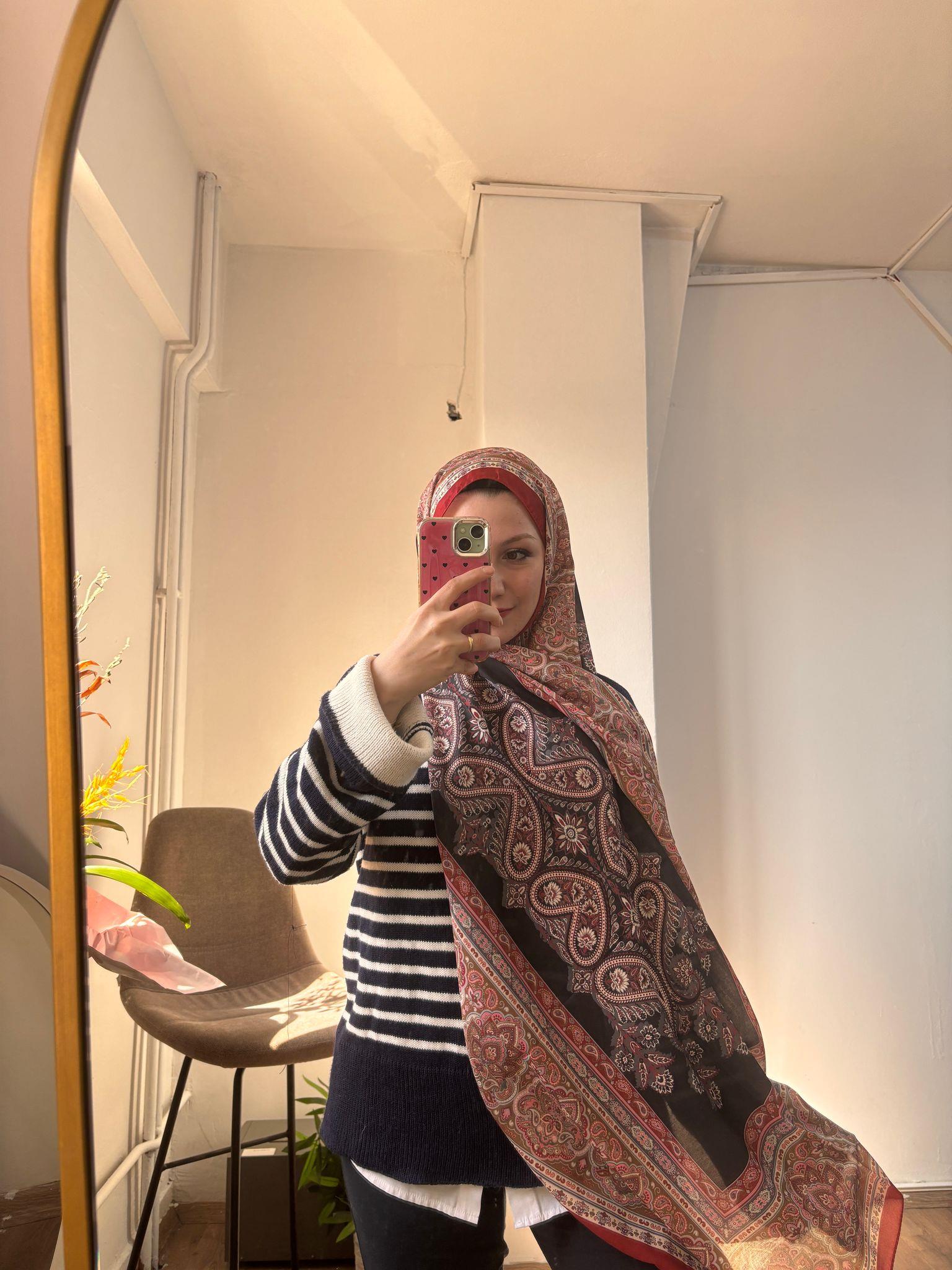 Rustik Desen Soft Şal Bordo