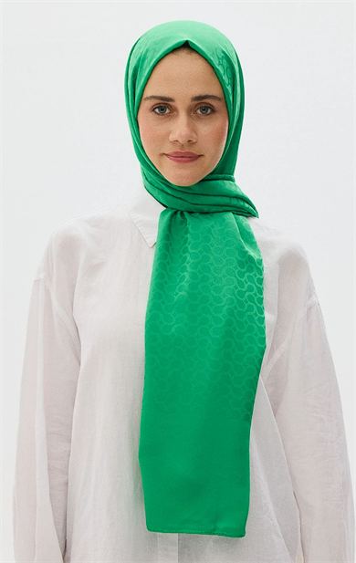 Bloom Desen Jakar Şal Benetton Yeşili