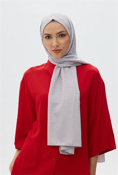 Bloom Desen Jakar Şal Gri