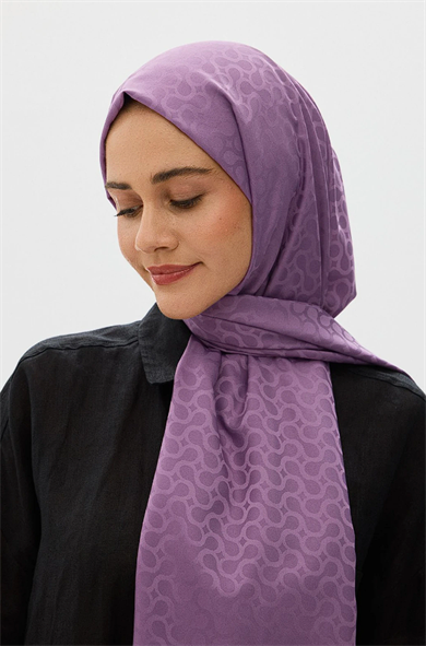 Bloom Desen Jakar Şal Menekşe