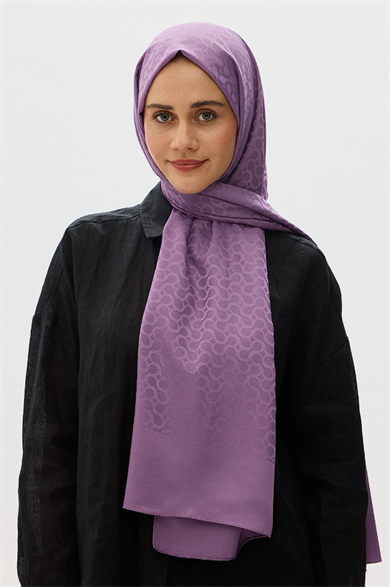 Bloom Desen Jakar Şal Menekşe