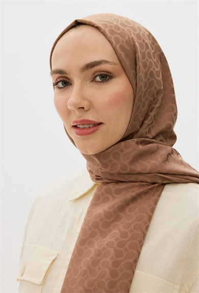 Bloom Desen Jakar Şal Vizon