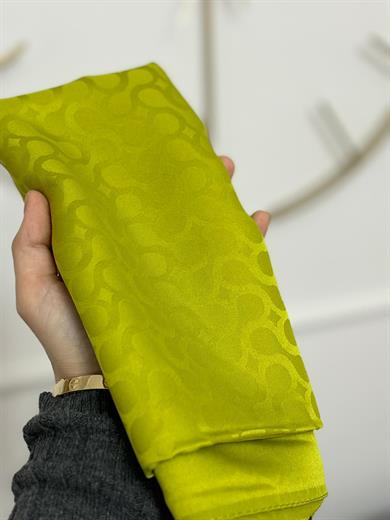 Bloom Desen Jakar Şal Yağ Yeşili