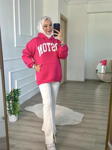 BOSTON Sweatshirt Kapşonlu PEMBE