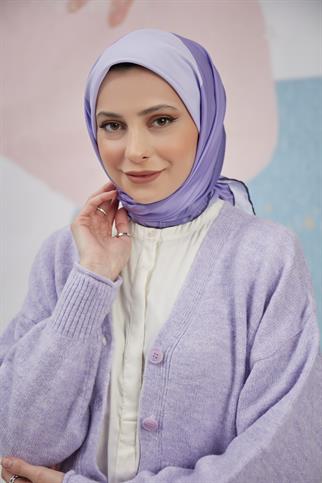 Twill Eşarp 4 Renkli Desen Lila