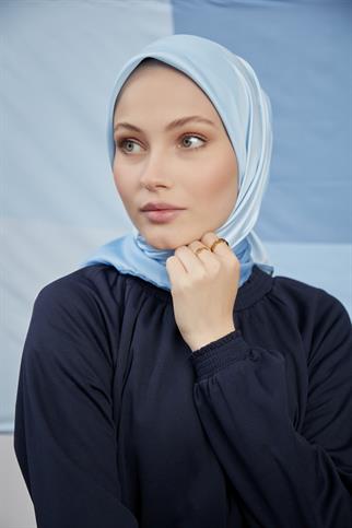 Twill Eşarp 4 Renkli Desen Mavi