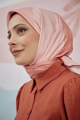 Twill Eşarp 4 Renkli Desen Pembe