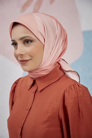 Twill Eşarp 4 Renkli Desen Pembe