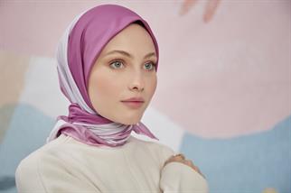 Twill Eşarp 3 Renkli Desen Pembe