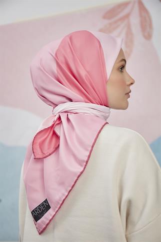 Twill Eşarp 4 Renkli Desen Şeker Pembesi