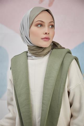 Twill 4 Renkli Desen Eşarp Yeşil