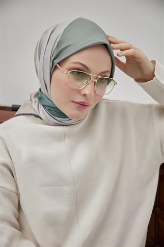 Twill Eşarp 4 Renkli Desen Zümrüt