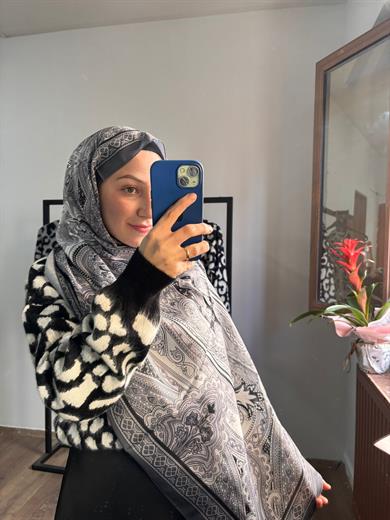 Dubai Desen Soft Şal Füme