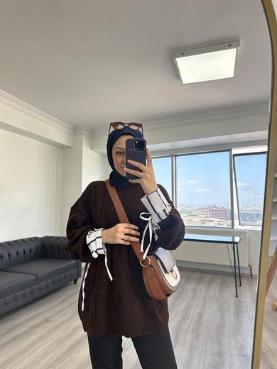 Gömlek Triko Kazak Kahve