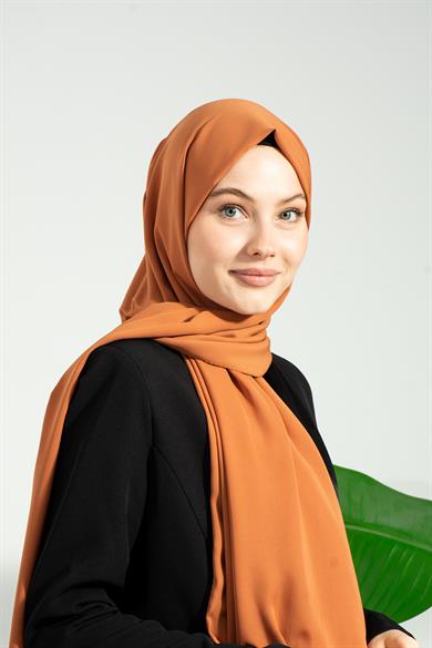 Medine İpeği Şal Açık Kiremit