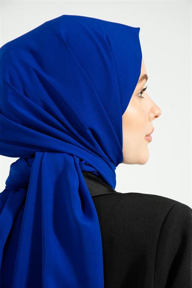 Medine İpeği Şal Saks Mavisi